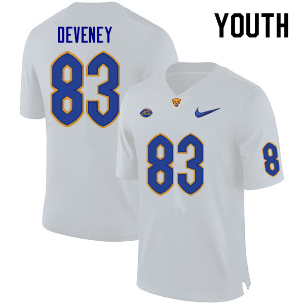 Youth #83 Dylan Deveney Pitt Panthers College Football Jerseys Sale-White